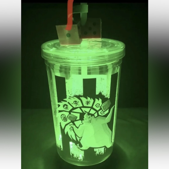 NEW Oogie boogie bash  green tumbler cup with pink dice topper cup light - Picture 3 of 3